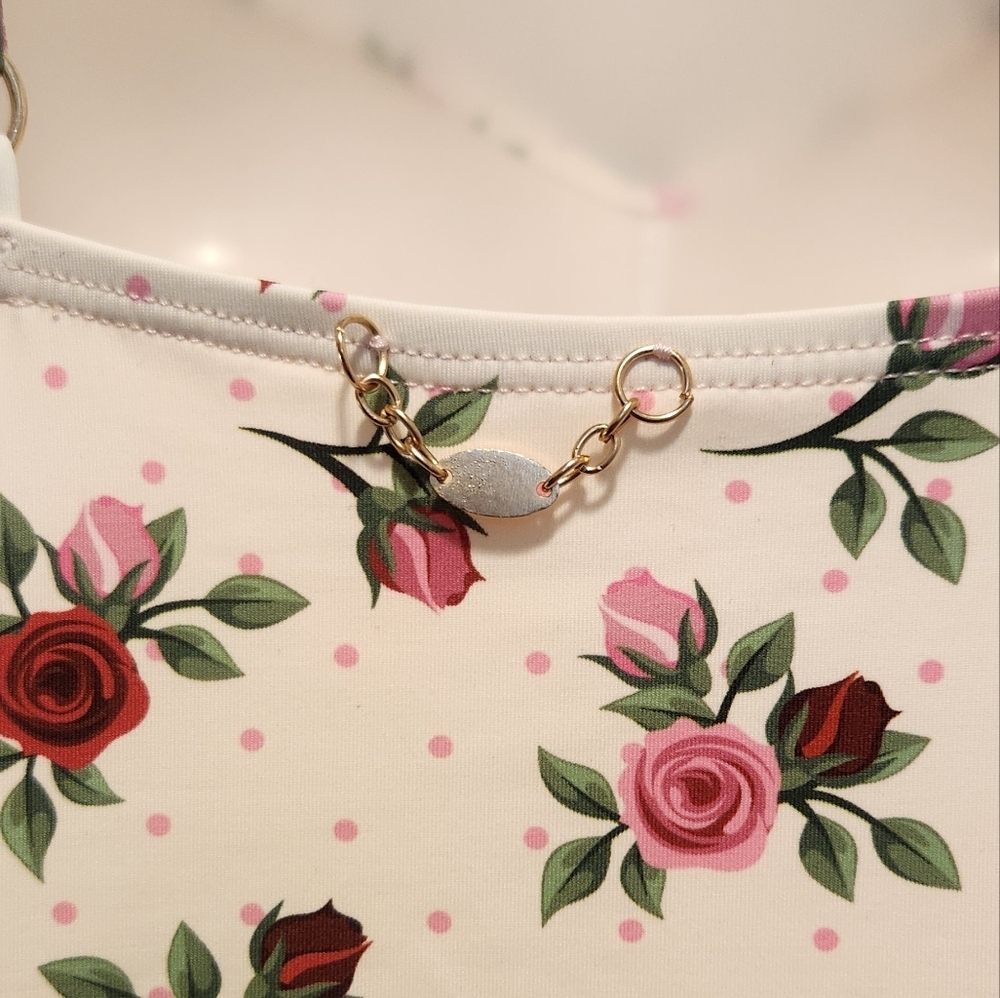 Betsey Johnson Barely There Rose Floral Print One-Piece Swimsuit Size XL Summer - Picture 5 of 7